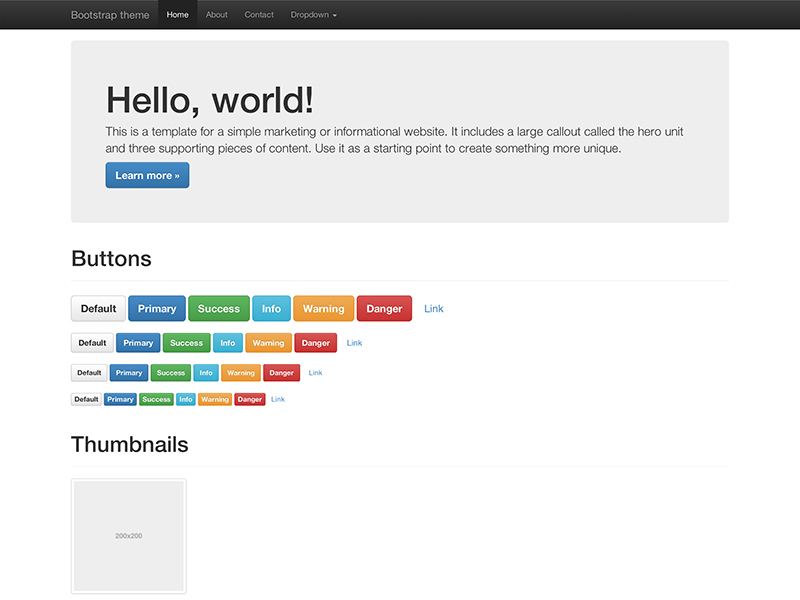 bootstrap sample page