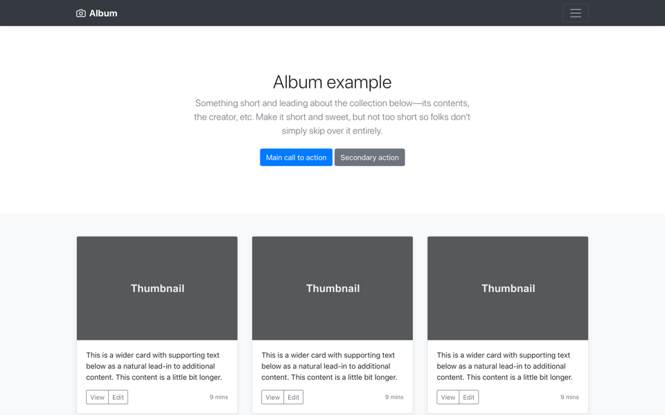 bootstrap sample page