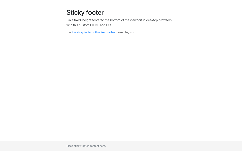 Sticky footer screenshot
