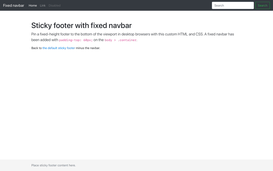 Sticky Bootstrap Examples · Bootstrap